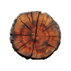 Cross Section of a Tree Trunk, Detailed Wood Grain Texture