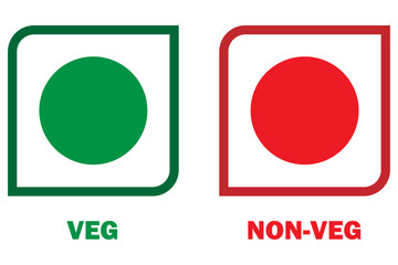 Veg Non-veg icons, Colourful veg and non-veg symbol.	