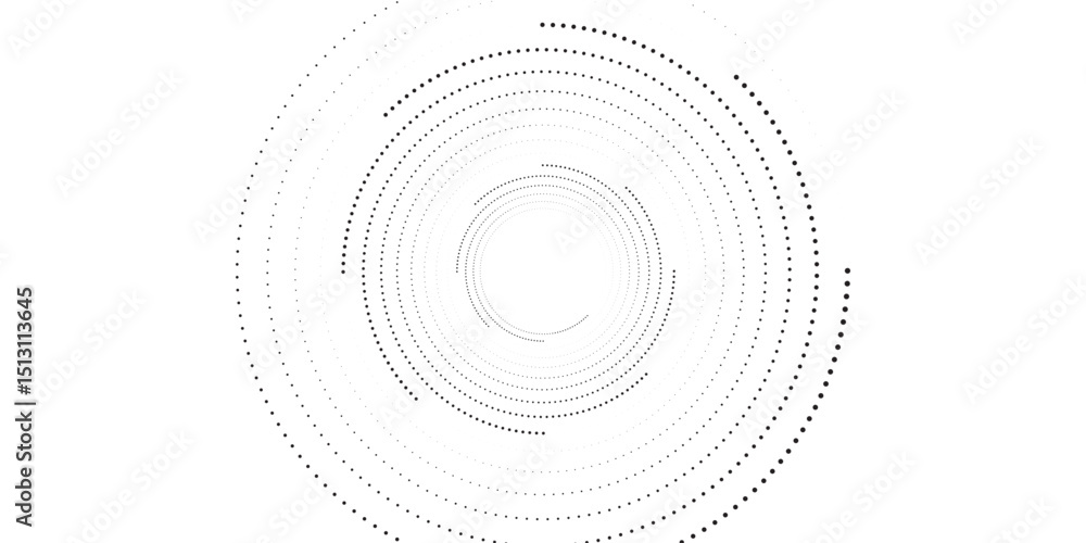 Poster halftone circular spiral logo set. circular dotted isolated on the white background. halftone fabric
