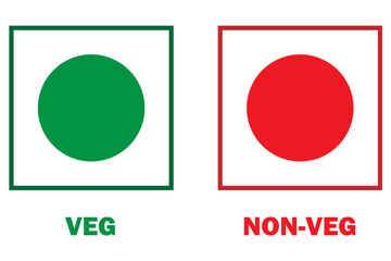 Veg Non-veg icons, Colourful veg and non-veg symbol.	
