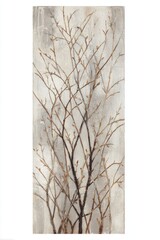 Decorative art piece featuring abstract branches and subtle textures in neutral tones for modern home decor
