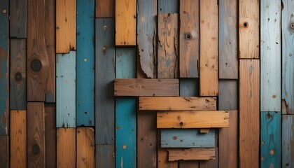 Wood Aged Art Architecture Texture Abstract Block Stack Wall Colorful Wood Texture Background 4K
