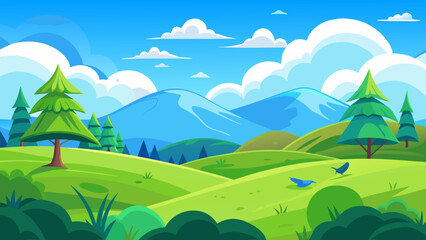 Obraz premium landscape with mountains and blue sky