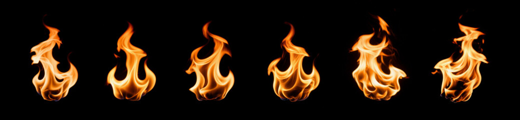 Fototapeta premium fire flames on black background