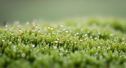 Fototapeta premium Macro Shot of Dew on Moss 