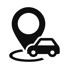 A car in location icon design