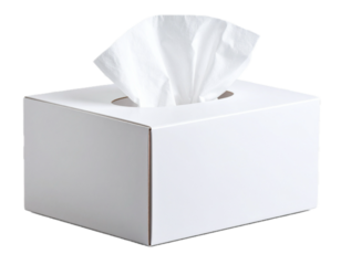 White tissue box isolated on transparent background