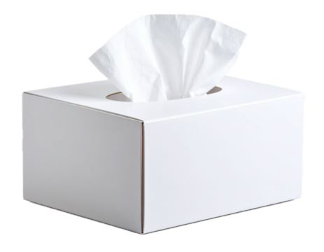 White tissue box isolated on transparent background