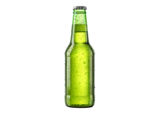 Green Beer Bottle on Transparent Background