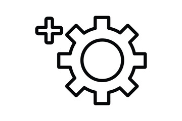 Gear settings icon. Separate cogwheel on transparent background. Icon for app or website.