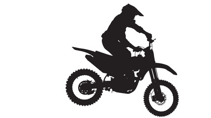 motor cross silhouette , black silhouettes isolated on white background