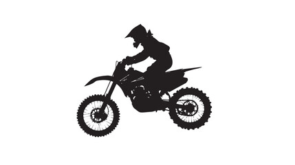 Fototapeta premium motor cross silhouette , black silhouettes isolated on white background