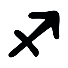 Hand drawn sagittarius zodiac sign Esoteric symbol doodle Astrology clipart Element for design