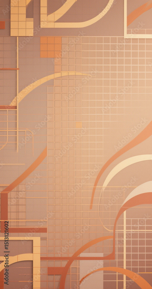Aufkleber abstract geometric pattern with grid and curved lines design