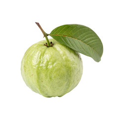 Fresh guava with leaf isolated on transparent background