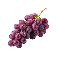 Red grapes bunch isolated on transparent background