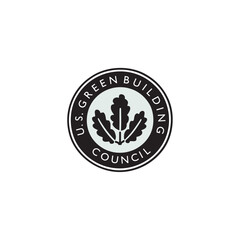 Leed certification green building icon logo flat vector design