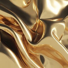 Golden Fabric Texture With Rippled Design