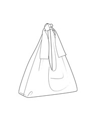 Bag Illustration, vector cad, vector illusration, fashion design, fashion drawing, flat cad, line drawing, vector. 