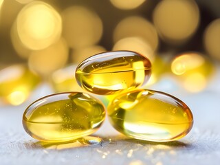 Gel capsules. Dietary supplement. health and wellness concept