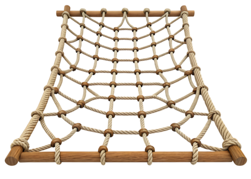 Rope Netting Playground Structure Design Isolated on White