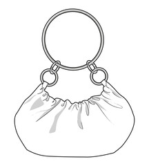 Bag Illustration, vector cad, vector illusration, fashion design, fashion drawing, flat cad, line drawing, vector. 