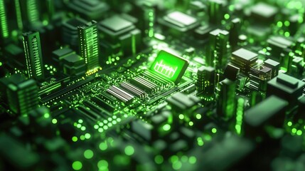 Obraz premium Close up of green energy-powered smart grids using solar, wind, and battery storage solutions for providing reliable, renewable electricity to smart cities and sustainable communities