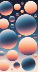Abstract spheres with gradient colors in a modern design background