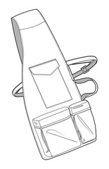 Bag Illustration, vector cad, vector illusration, fashion design, fashion drawing, flat cad, line drawing, vector. 