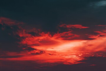 Fototapeta premium Dramatic Fiery Red Sunset Sky