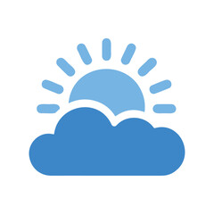 A cloud with a sun icon design