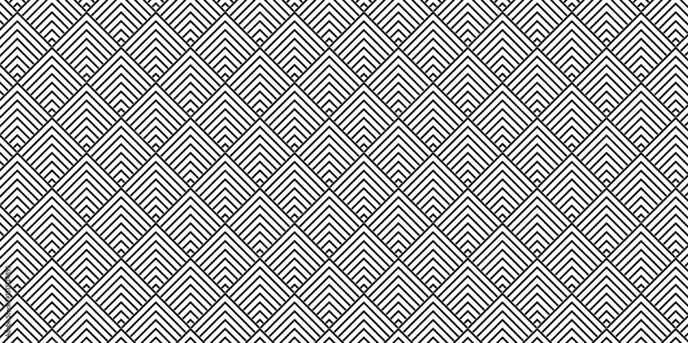 Poster minimal overlapping vector black and gray pattern wave lines fabric square line background. seamless