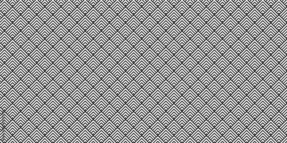 Poster abstract overlapping vector black and gray pattern wave lines fabric square line background. seamles