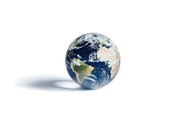 Fototapeta premium Water droplet with the earth in it world day white background