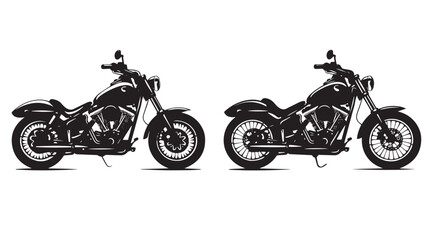 Fototapeta premium Motorcycles silhouette isolated on white background
