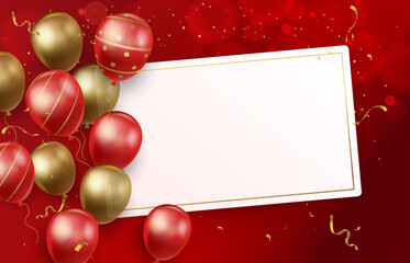 Red balloon arrangement, suitable for backgrounds and festive designs