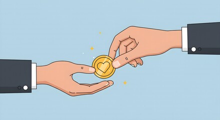 Charity donation concept charity donation concept giving coin with heart symbol for fundraising and support campaign