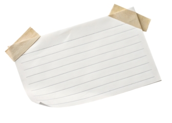 Blank White Note Paper Sheet Isolated Sticky Tape