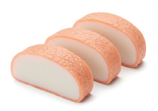 Sliced kamaboko isolated on transparent background