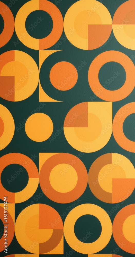 Aufkleber retro geometric pattern with circles, squares and triangles design