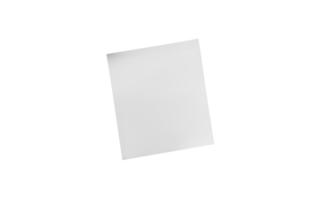 white sticky paper isolated on transparent background
