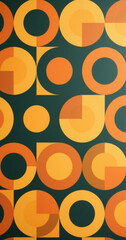 Retro geometric pattern with circles, squares and triangles design