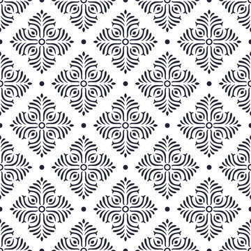 Geometric floral seamless pattern. Abstract vector background for wrapping, wallpaper, tiles.
