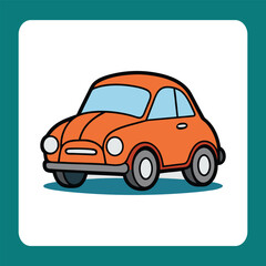 Retro Cartoon Car Vector &ndash; Brown Orange Tone

