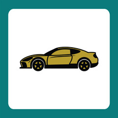 Cartoon Sports Coupe &ndash; Yellow Vector Car

