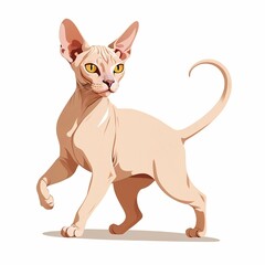 Naklejka premium 運動が大好きな愛らしい猫のスフィンクス