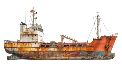 Fototapeta premium Cargo Ship isolated on white or transparent background