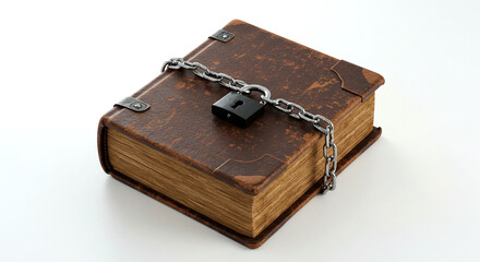 Old Book Locked with Chains and Padlock — Mysterious Secrets Illustration