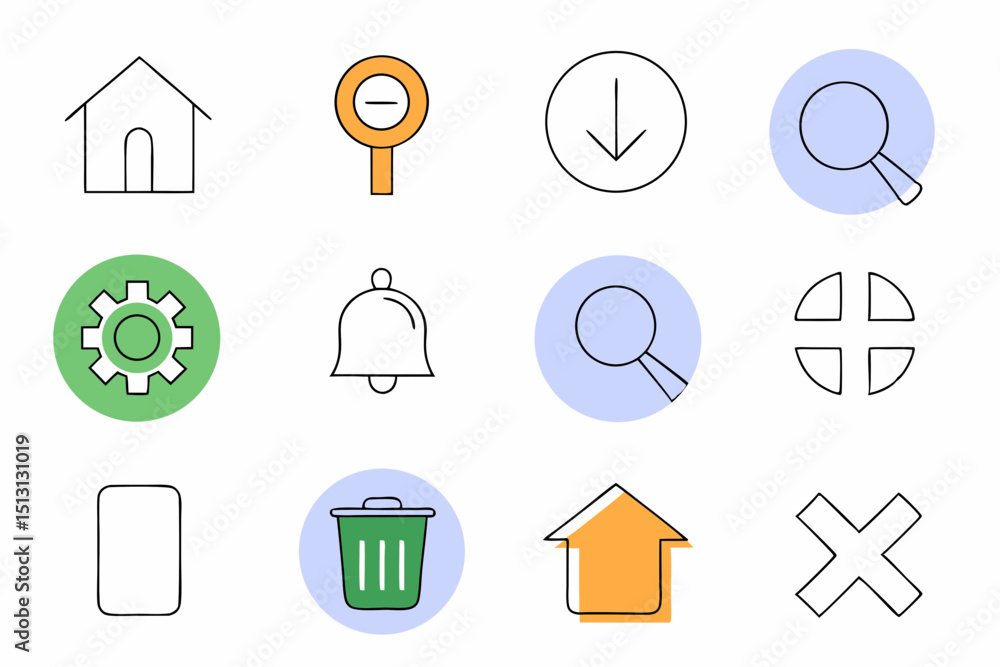 Aufkleber essential ui icon assets a comprehensive collection of modern interface icons for designers