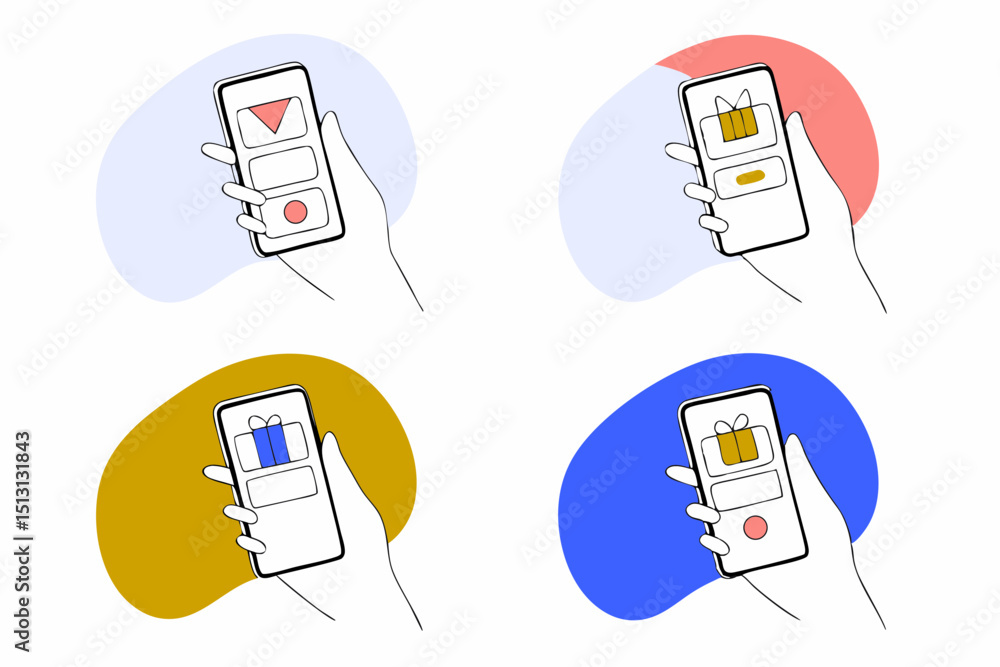 Aufkleber mobile app ui icon assets a collection of gift and notification icons for your app design